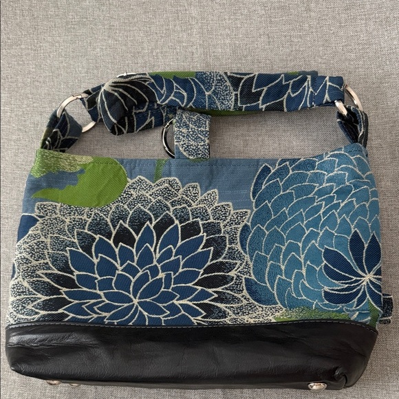 Sacamain Floral Blue and Green Women's Bag - Picture 3 of 9